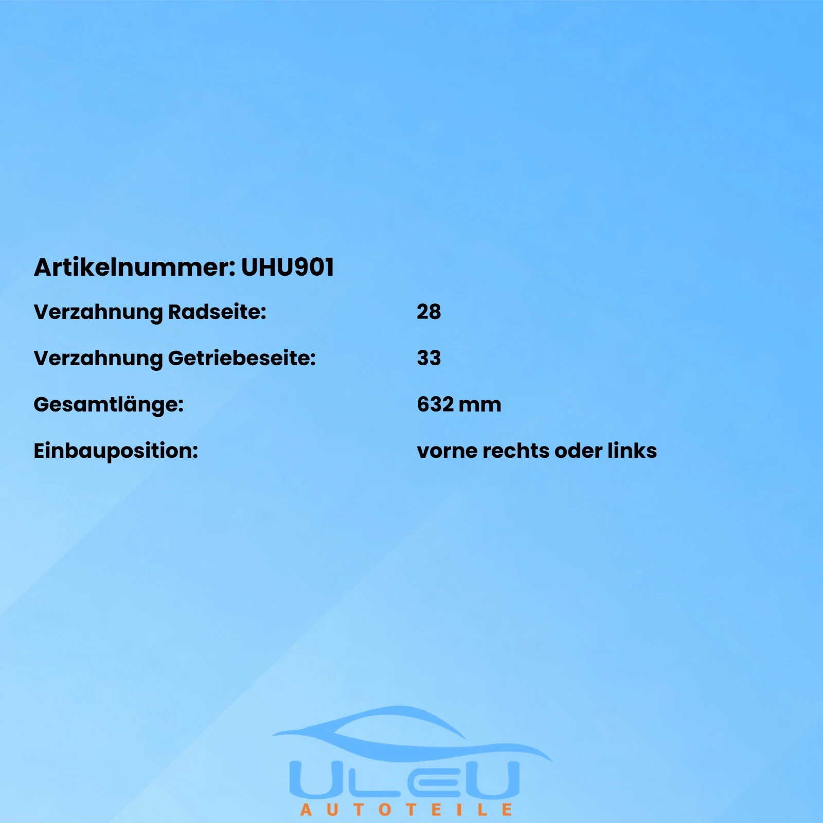 Drivaksel Hummer Hummer H3 foran 632 mm